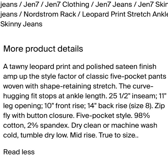 JEN7 Leopard Print Stretch Ankle Skinny Jean - Picture 12 of 12